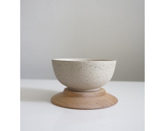 ST. DOROTHEA'S bowl // Ceramic bowl with wood dish // One of a kind // Ceramic Tableware. Daily essentials. Little luxuries.