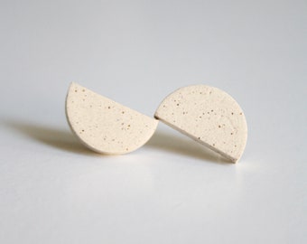 PERSEPHONE // Ceramic and silver earrings. Minimal jewelry. Graphic earrings. Gift for her.