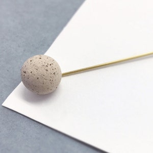 STUDY n.19 // Speckled stoneware ball pin // Minimal brooch image 1