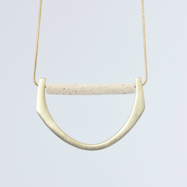 PETRA n.5 // BRONZE and speckled STONEWARE Necklace // ceramic jewelry