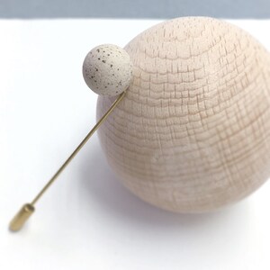 STUDY n.19 // Speckled stoneware ball pin // Minimal brooch image 2