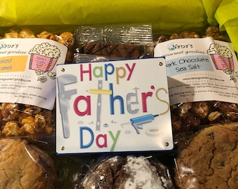 Father's Care package with block sign - Goodie sampler to make them smile