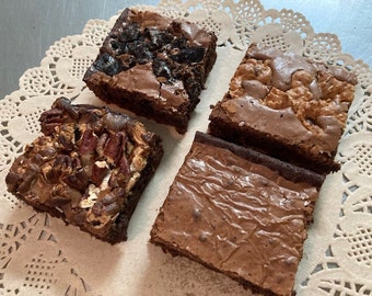 Paquete de cuatro muestras de brownie gourmet, muestra de brownie