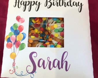 Tarta de cumpleaños con caja personalizada / Mini tarta de cumpleaños comestible
