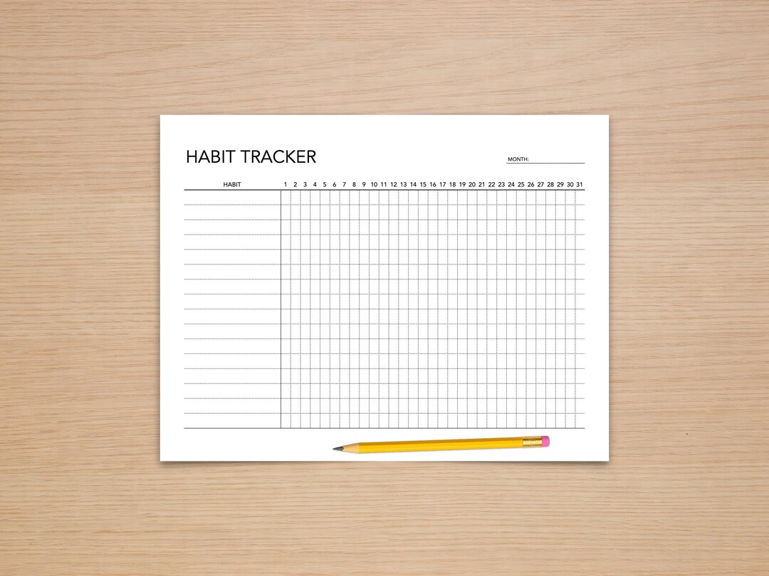 Monthly Habit Tracker Printable: Minimalist Routine Tracking Sheet ...