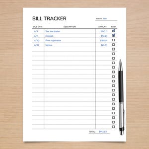 Monthly Bill Tracker Printable: Minimalist Payment Checklist (Instant PDF Download, 5 Sizes)