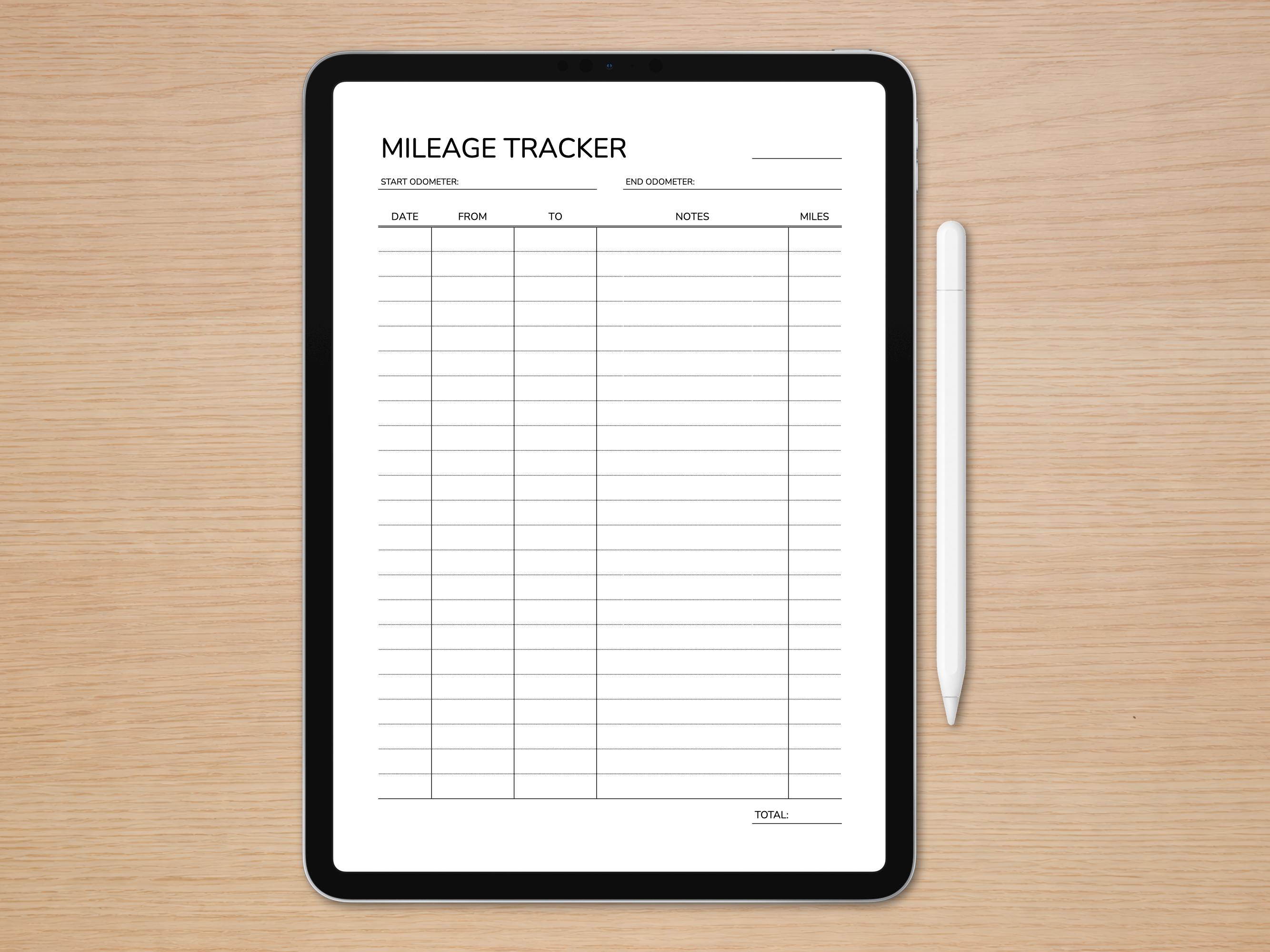 Distance Tracker Fill In Mileage Tracker Printable: Minimalist Trip Log (instant PDF Download, 5 ...