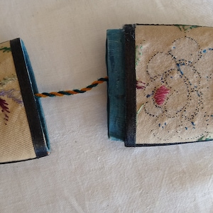 Antique Chinese Embroidered Glasses Case, linen fabric. Excellent condition.