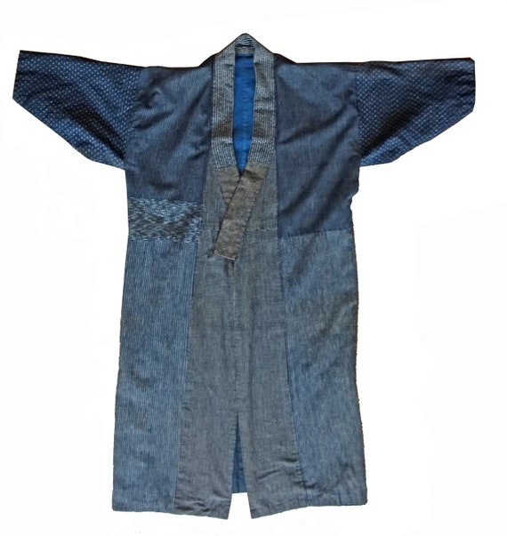 Kimono Antique Indigo, Kasuri and Ikat Japanese T… - image 2