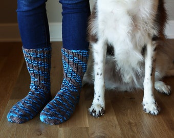 Lancaster Stripe (#3) 9" Heel-toe Wool blend Knitted Boot Socks - Women / Youth