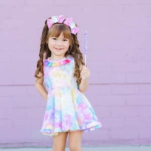 Girls Unicorn Mini Dress|Girls Twirl Dress Dress|Toddler Girl Dress|Birthday Dress|Girls Unicorn Outfit|Unicorn Birthday Party|Sizes 12m- 10