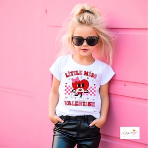 Little Miss Valentine / Maglione per San Valentino per bambine / Maglione per San Valentino per bambini / Regalo per San Valentino / Maglietta grafica per San Valentino / Maglietta per bambine