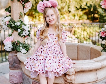 Minnie Snacks Dress |Girls Birthday Dress|Girls Party Dress |Disney Dress |Toddler Girl Dress |Disney Birthday|Sizes 12 month - 14 year