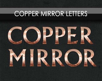 Clip Art Letters - COPPER MIRROR - Clipart Alphabet PNG format with transparent background - Monogram Word Art Typography