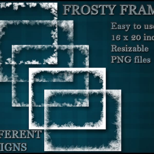 Digital Frame - Photo Overlay - Frost Frame Photograph Vingette Enhancement - Photoshop resource - GIMP compatible - Easy to Use