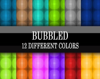 Scrapbook Paper - Digital Download - Bubbled Pattern Printable Papers 12 Different -  12 x 12 Inch Sheets