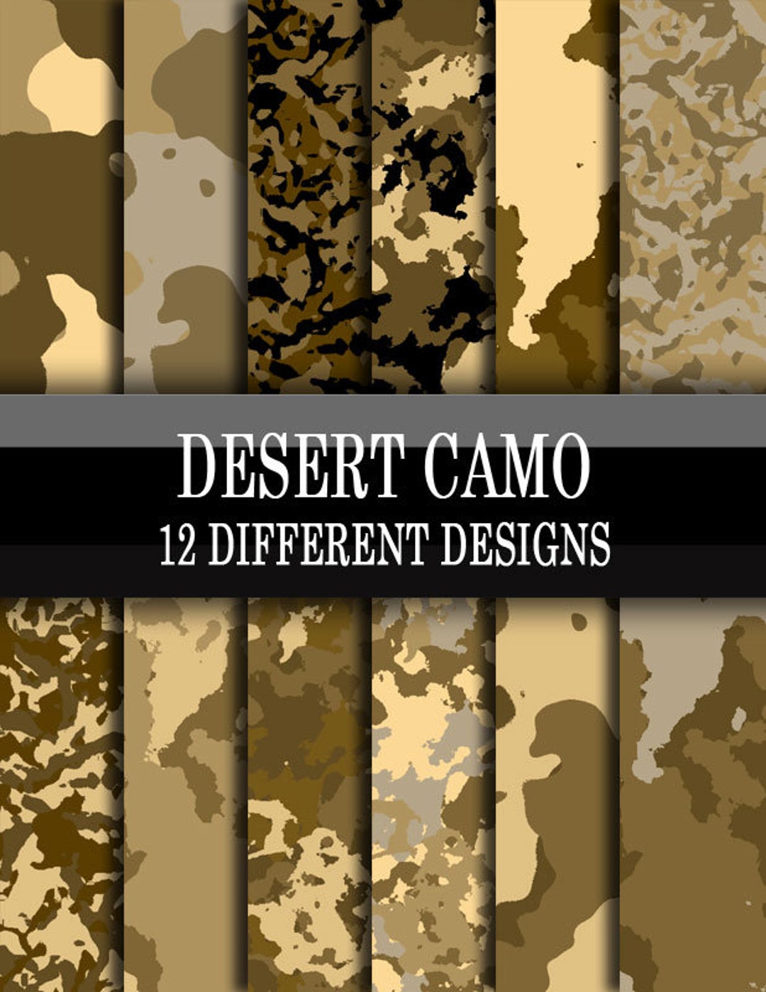 Scrapbook Paper - Digital Download - Desert Camo - Brown, Tan, Sand ...