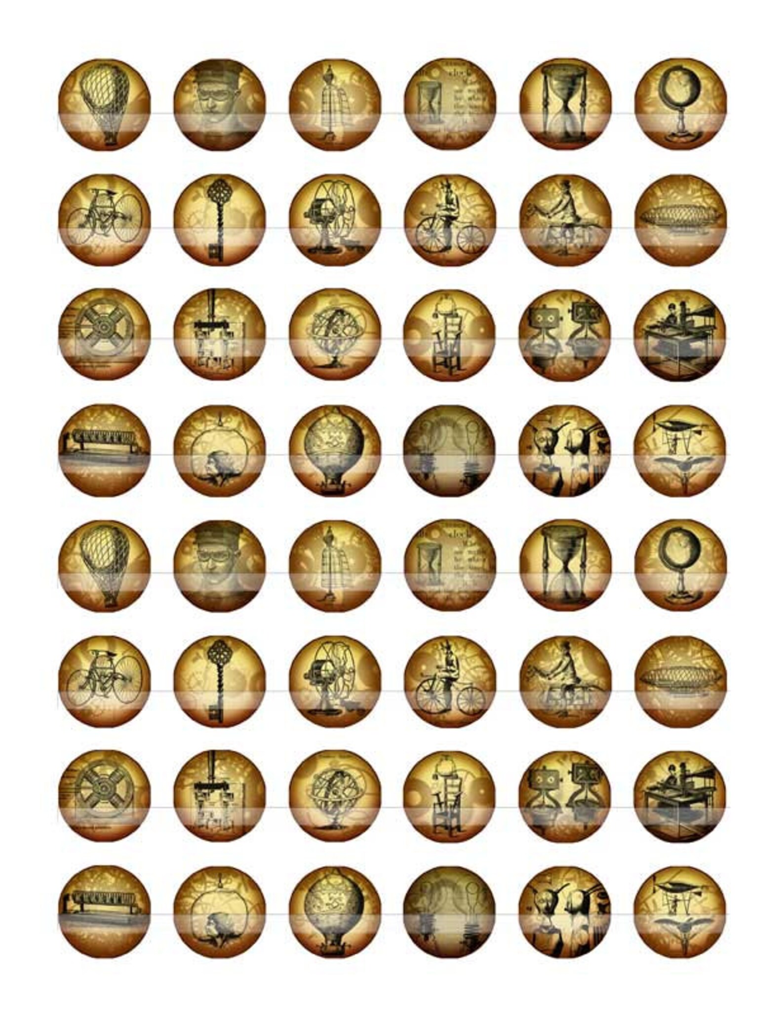 Collage Sheet Digital Download Set of 24 Different Victorian Industrial