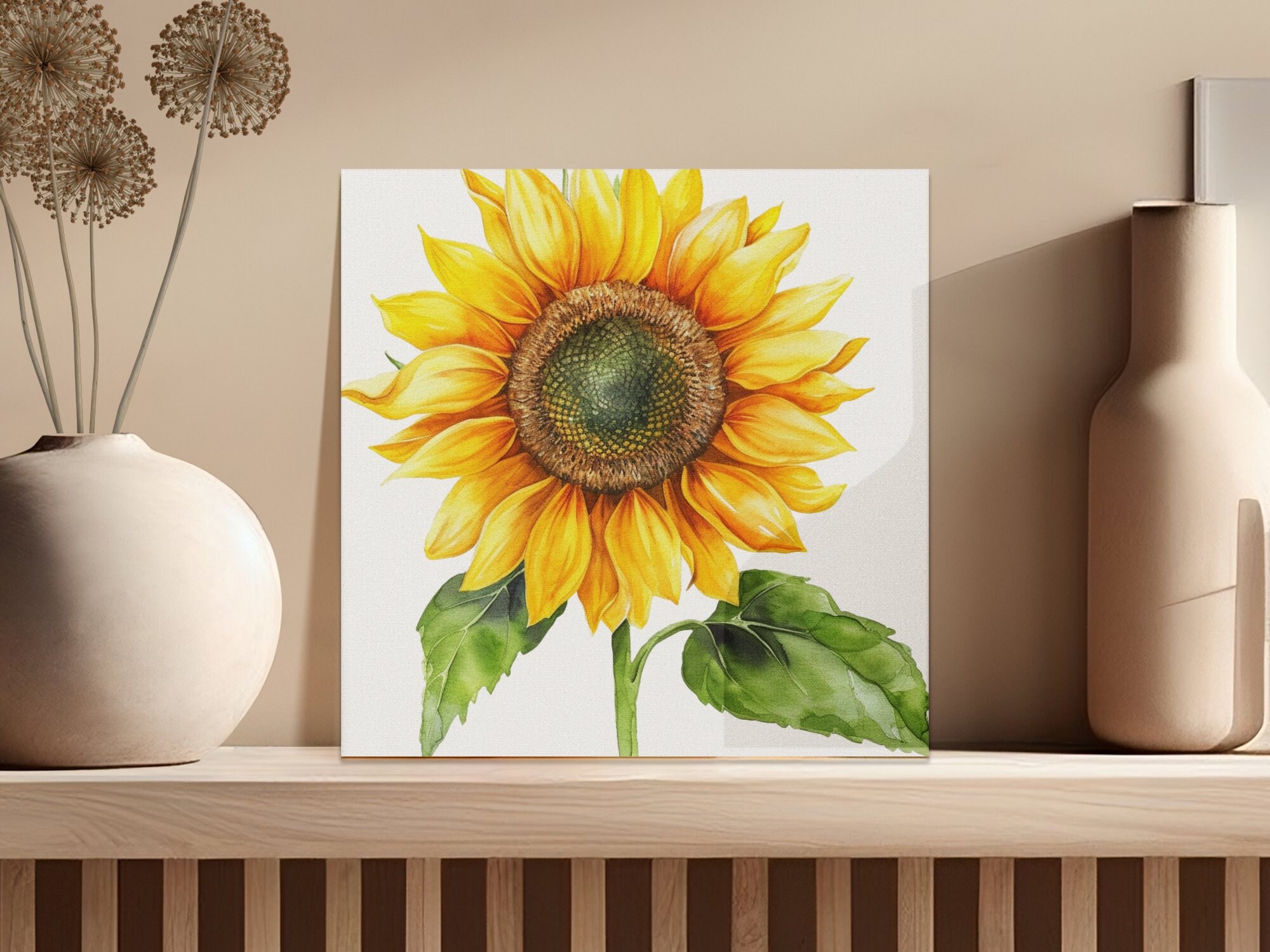 Watercolor Sunflower Clipart, Digital PNG Files, Floral Graphics Bundle ...