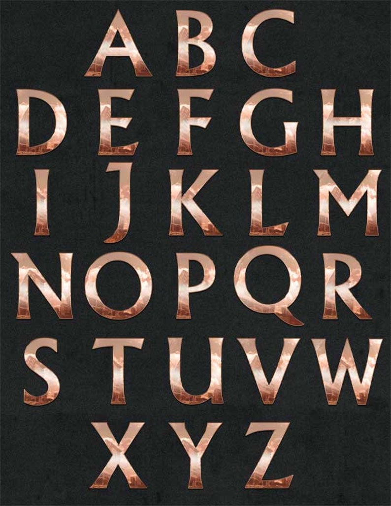 Clip Art Letters - COPPER MIRROR - Clipart Alphabet PNG Format With ...