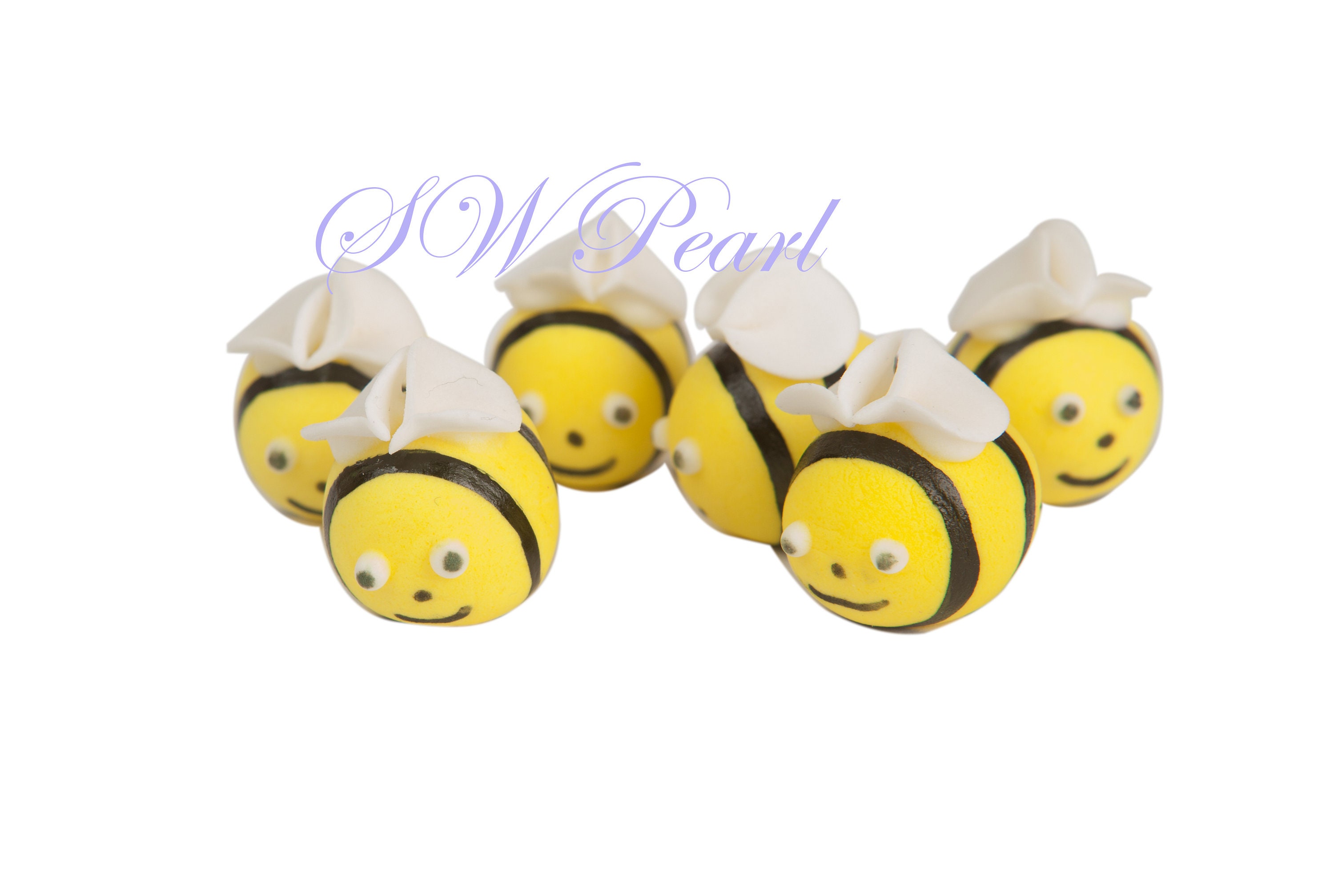 24 BUMBLE BEE EDIBLE Sugar Cupcake or Cake Toppers by Decopac Bee