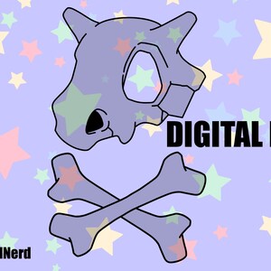 Cubone Skull and Crossbones Digital Cut File