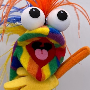 Puppet: Professional Quality, Adult Size, 3 Feather Plumes, 1 Hand Rod