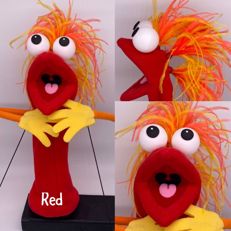 Puppet Hand and Rod With 3 Feather Plumes and 2 Hand Rods. Etsy