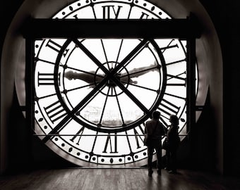 Paris Musée d'Orsay Clock Photograph, Silhouette in French Art Museum, Wall Art, Home Decor, Photography, Print: Do You Have the Time?