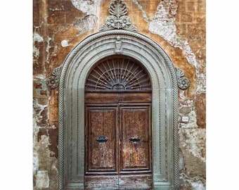 Lucca Italy photograph of door, Tuscan archway Photography, Tuscany Wall Art, Wood, Stone - Lucca's Arch (Vertical. See full image)