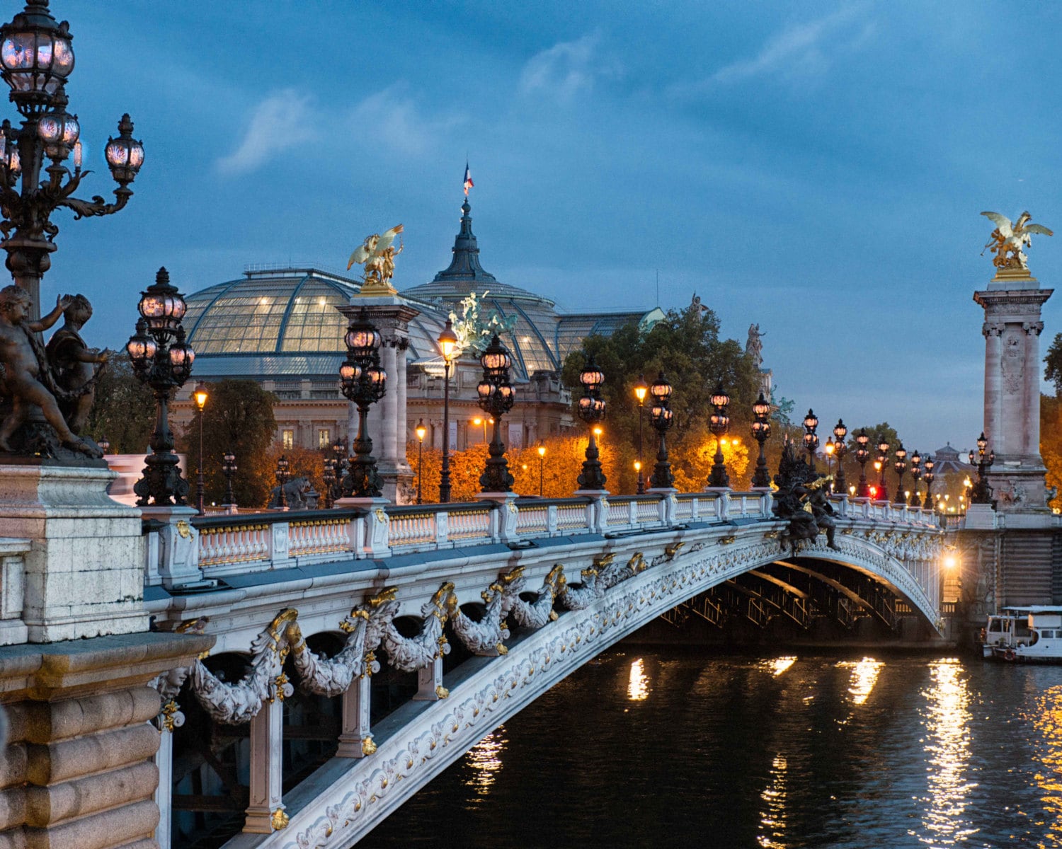 Paris Bridge at Sunrise Pont Alexandre III Photograph, France River