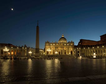 St. Peter’s Basilia Square Rome Italy Vatican City Photograph:Vatican Gold