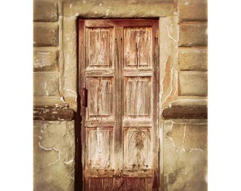 Florence Italy Weathered Wood Door Photograph, Green Stone, Wall Art, Home Decor, Doorway, Rustic, Europe - Italian Olive Green -D