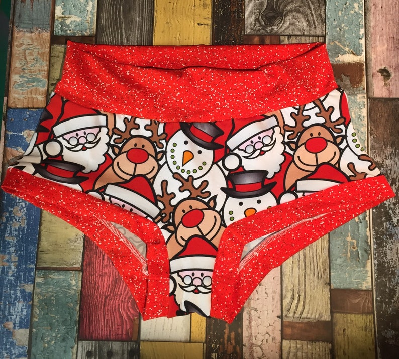 Christmas. Sizes 8-26 Handmade Xmas Ladies woman scrundies Scrundlewear pants underwear panties Plus size