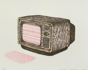 Halloween Series-"CRT TV"-Limited Edition Lithographic Print