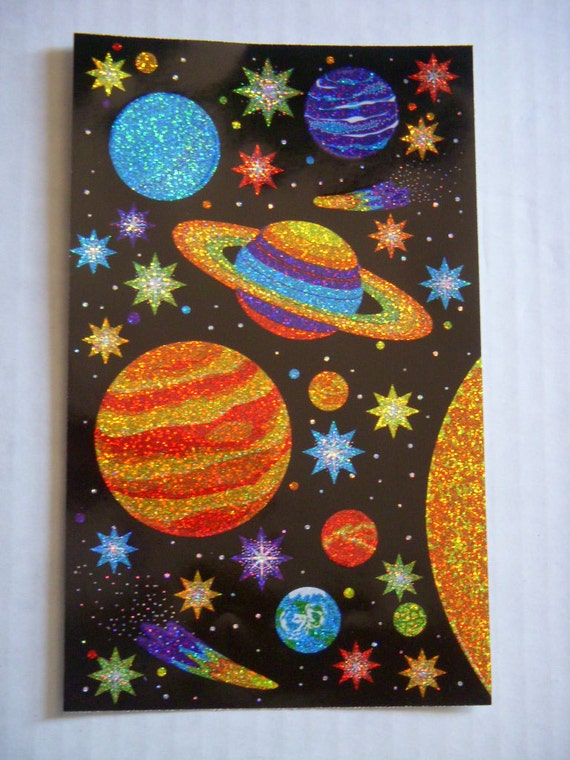Colorful Outerspace 2 Personalized Round Stickers
