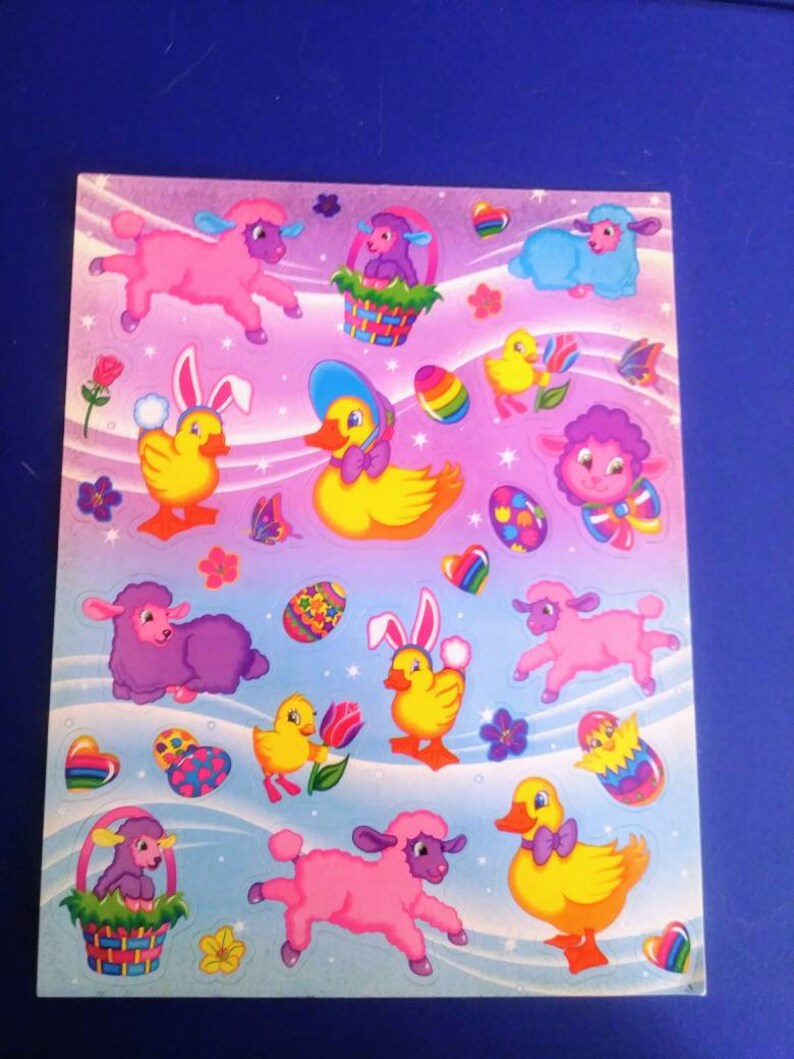 Vintage Lisa Frank Easter Sticker Sheets Holiday Bunny Sheep Etsy