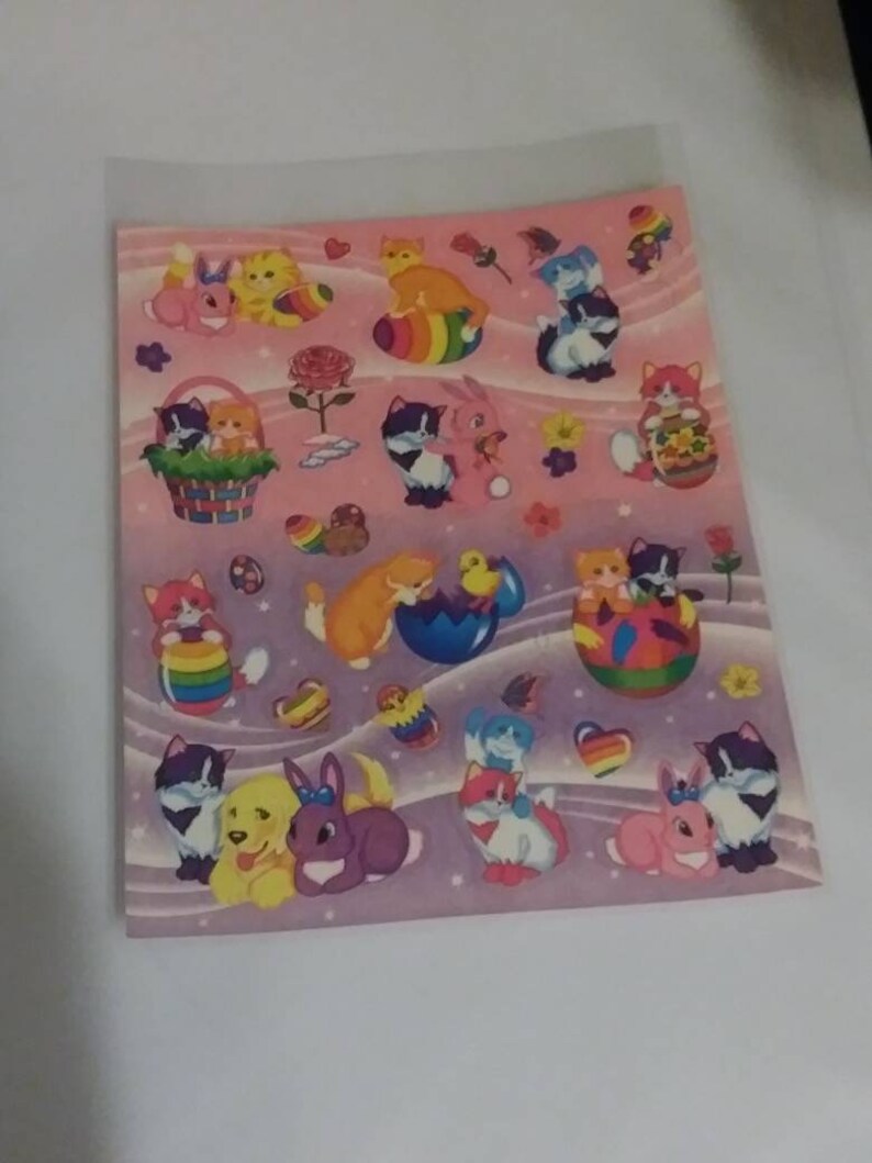 Vintage Lisa Frank Easter Sticker Sheets Holiday Bunny Sheep Etsy