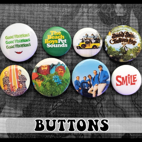 Beach Boys Pin-back Buttons ~ 8-pack