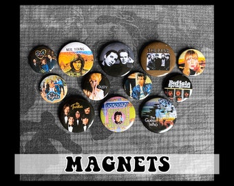 1960s Folk Rock Magnete ~ 12er-Pack