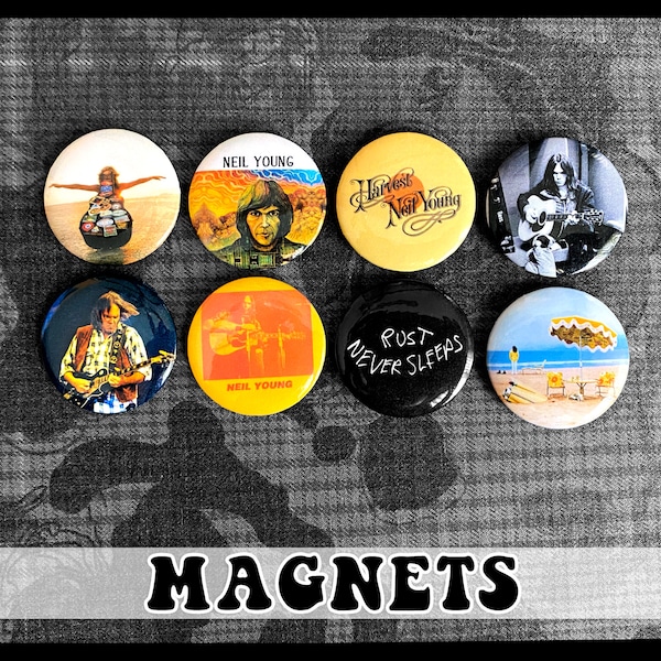 Neil Young Magnets (1.25") ~ 8-pack