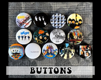 The Beatles (Albums) Pin-back Buttons (1.25") ~ 13-pack