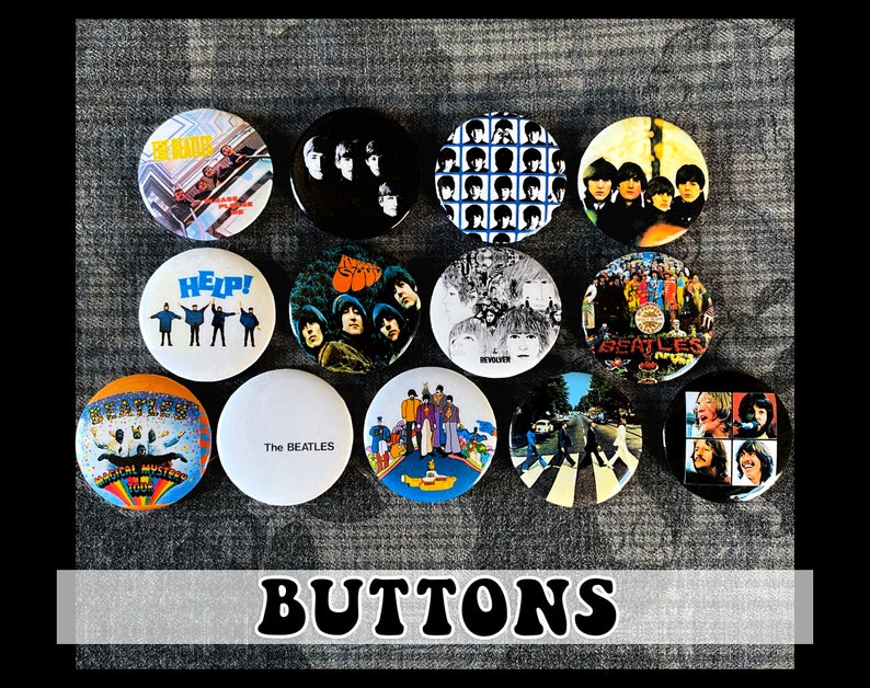 The Beatles Albums Pin-back Buttons 1.25 13-pack image 1