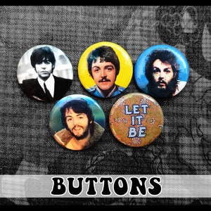 The Beatles Pin-back Buttons - Paul ~ 5-pack (1.25&quot;)