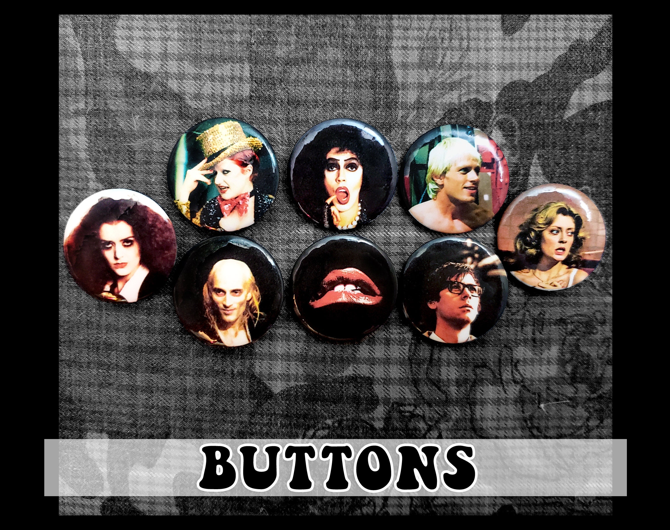 Rocky Horror Picture Show Pin-back Buttons ~ 9-pack