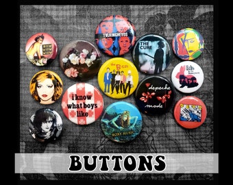 Post-punk/Alternative New Wave Pin-back Buttons ~ 13-pack