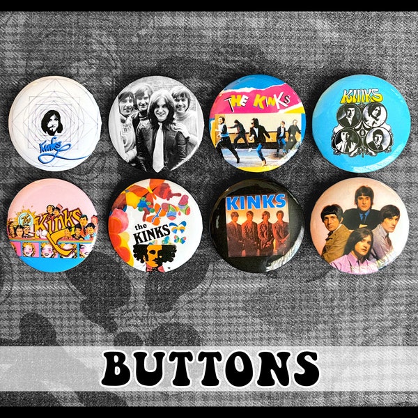 The Kinks Pin-back Buttons (1.25") ~ 8-pack