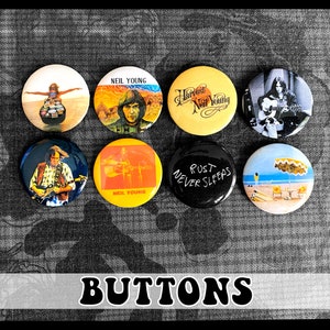 Neil Young Pin-back Buttons (1.25&quot;) ~ 8-pack