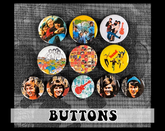 Monkey Pinback Buttons The Monkees Pin-back Buttons 11-pack - Etsy