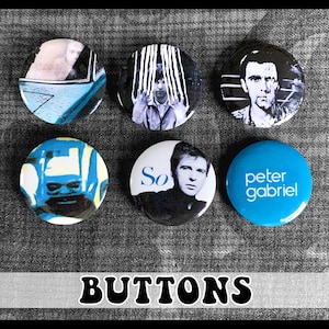 Peter Gabriel Pin-back Buttons ~ 6-pack